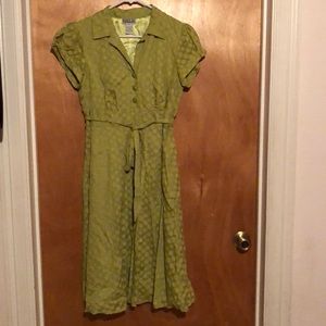 Robbie Bee green polka dot dress